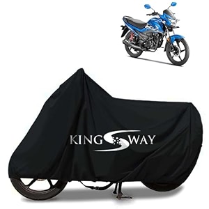 kingsway 100 waterproof tested bike body cover compatible with honda livo for all two wheeler bike scooter scooty with carry bag - rubber coated inside for uv and scratch protection - black