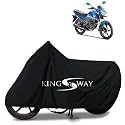 KINGSWAY® 100% Waterproof (Tested) Bike Body Cover Compatible with Honda Livo, for All Two Wheeler Bike Scooter Scooty with Carry Bag - Rubber Coated Inside for UV and Scratch Protection - Black