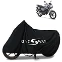 KINGSWAY® 100% Waterproof (Tested) Bike Body Cover Compatible with Honda Shine, for All Two Wheeler Bike Scooter Scooty with Carry Bag - Rubber Coated Inside for UV and Scratch Protection - Black