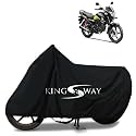 KINGSWAY® 100% Waterproof (Tested) Bike Body Cover Compatible with Honda SP 125, for All Two Wheeler Bike Scooter Scooty with Carry Bag - Rubber Coated Inside for UV and Scratch Protection - Black