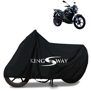 kingsway 100 waterproof tested bike body cover compatible with hop oxo for all two wheeler bike scooter scooty with carry bag - rubber coated inside for uv and scratch protection - black