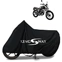 KINGSWAY® 100% Waterproof (Tested) Bike Body Cover Compatible with Keeway SR125, for All Two Wheeler Bike Scooter Scooty with Carry Bag - Rubber Coated Inside for UV and Scratch Protection - Black