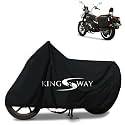 KINGSWAY® 100% Waterproof (Tested) Bike Body Cover Compatible with Komaki Ranger, for All Two Wheeler Bike Scooter Scooty with Carry Bag - Rubber Coated Inside for UV and Scratch Protection - Black