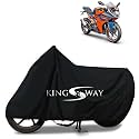 KINGSWAY® 100% Waterproof (Tested) Bike Body Cover Compatible with KTM RC 390, for All Two Wheeler Bike Scooter Scooty with Carry Bag - Rubber Coated Inside for UV and Scratch Protection - Black