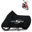 KINGSWAY® 100% Waterproof (Tested) Bike Body Cover Compatible with Mahindra Duro, for All Two Wheeler Bike Scooter Scooty with Carry Bag - Rubber Coated Inside for UV and Scratch Protection - Black