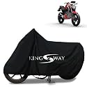 KINGSWAY® 100% Waterproof (Tested) Bike Body Cover Compatible with Oben Rorr, for All Two Wheeler Bike Scooter Scooty with Carry Bag - Rubber Coated Inside for UV and Scratch Protection - Black
