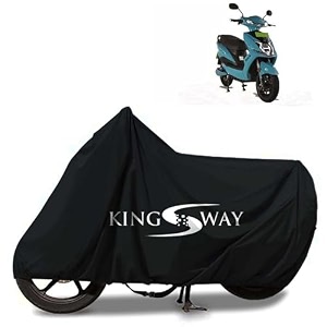 kingsway 100 waterproof tested bike body cover compatible with okaya faast f2t for all two wheeler bike scooter scooty with carry bag - rubber coated inside for uv and scratch protection - black