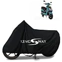 KINGSWAY® 100% Waterproof (Tested) Bike Body Cover Compatible with Okaya Faast F2T, for All Two Wheeler Bike Scooter Scooty with Carry Bag - Rubber Coated Inside for UV and Scratch Protection - Black