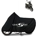 KINGSWAY® 100% Waterproof Bike Body Cover Compatible with Okinawa PraisePro, for All Two Wheeler Bike Scooter Scooty with Carry Bag - Rubber Coated Inside for UV and Scratch Protection - Black