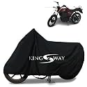KINGSWAY® 100% Waterproof Bike Body Cover Compatible with One Electric Motorcycles Kridn, for All Two Wheeler Bike Scooter Scooty with Carry Bag - Rubber Coated Inside for Scratch Protection - Black