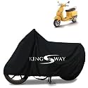 KINGSWAY® 100% Waterproof Bike Body Cover Compatible with Piaggio Vespa VXL, for All Two Wheeler Bike Scooter Scooty with Carry Bag - Rubber Coated Inside for UV and Scratch Protection - Black
