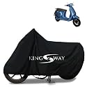 KINGSWAY® 100% Waterproof Bike Body Cover Compatible with Pure EV Epluto 7G, for All Two Wheeler Bike Scooter Scooty with Carry Bag - Rubber Coated Inside for UV and Scratch Protection - Black
