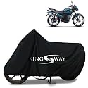 KINGSWAY® 100% Waterproof (Tested) Bike Body Cover Compatible with PURE EV ecoDryft, for All Two Wheeler Bike Scooter Scooty with Carry Bag - Rubber Coated Inside for UV and Scratch Protection - Black