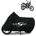 KINGSWAY® 100% Waterproof (Tested) Bike Body Cover Compatible with Revolt RV400, for All Two Wheeler Bike Scooter Scooty with Carry Bag - Rubber Coated Inside for UV and Scratch Protection - Black