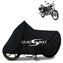 KINGSWAY® 100% Waterproof Bike Body Cover Compatible with Royal Enfield Electra, for All Two Wheeler Bike Scooter Scooty with Carry Bag - Rubber Coated Inside for UV and Scratch Protection - Black
