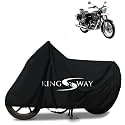 KINGSWAY® 100% Waterproof Bike Body Cover Compatible with Royal Enfield Classic 500, for All Two Wheeler Bike Scooter Scooty with Carry Bag - Rubber Coated Inside for UV and Scratch Protection - Black