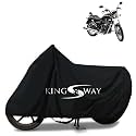 KINGSWAY® 100% Waterproof Bike Body Cover Compatible with Royal Enfield Thunderbird 500, for All Two Wheeler Bike Scooter Scooty with Carry Bag - Rubber Coated Inside for Scratch Protection - Black