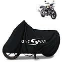 KINGSWAY® 100% Waterproof Bike Body Cover Compatible with Royal Enfield Interceptor 650, for All Two Wheeler Bike Scooter Scooty with Carry Bag - Rubber Coated Inside for Scratch Protection - Black