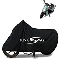 KINGSWAY® 100% Waterproof Bike Body Cover Compatible with Simple Energy One, for All Two Wheeler Bike Scooter Scooty with Carry Bag - Rubber Coated Inside for UV and Scratch Protection - Black
