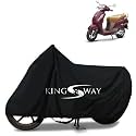 KINGSWAY® 100% Waterproof Bike Body Cover Compatible with Suzuki Access 125, for All Two Wheeler Bike Scooter Scooty with Carry Bag - Rubber Coated Inside for UV and Scratch Protection - Black