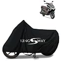KINGSWAY® 100% Waterproof Bike Body Cover Compatible with Suzuki Burgman Street, for All Two Wheeler Bike Scooter Scooty with Carry Bag - Rubber Coated Inside for UV and Scratch Protection - Black