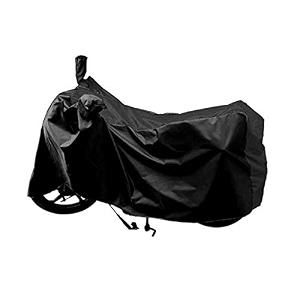 kingsway 100 waterproof tested bike body cover compatible with suzuki slingshot for all two wheeler bike scooter scooty with carry bag - rubber coated inside for uv and scratch protection - black