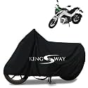KINGSWAY® 100% Waterproof (Tested) Bike Body Cover Compatible with Tork Kratos, for All Two Wheeler Bike Scooter Scooty with Carry Bag - Rubber Coated Inside for UV and Scratch Protection - Black