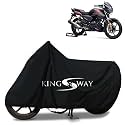 KINGSWAY® 100% Waterproof Bike Body Cover Compatible with TVS Apache RTR 180, for All Two Wheeler Bike Scooter Scooty with Carry Bag - Rubber Coated Inside for UV and Scratch Protection - Black
