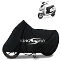 KINGSWAY® 100% Waterproof Bike Body Cover Compatible with TVS iQube Electric, for All Two Wheeler Bike Scooter Scooty with Carry Bag - Rubber Coated Inside for UV and Scratch Protection - Black