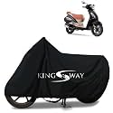 KINGSWAY® 100% Waterproof (Tested) Bike Body Cover Compatible with TVS Jupiter, for All Two Wheeler Bike Scooter Scooty with Carry Bag - Rubber Coated Inside for UV and Scratch Protection - Black