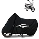 KINGSWAY® 100% Waterproof (Tested) Bike Body Cover Compatible with TVS Radeon, for All Two Wheeler Bike Scooter Scooty with Carry Bag - Rubber Coated Inside for UV and Scratch Protection - Black