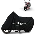 KINGSWAY® 100% Waterproof (Tested) Bike Body Cover Compatible with TVS Raider, for All Two Wheeler Bike Scooter Scooty with Carry Bag - Rubber Coated Inside for UV and Scratch Protection - Black