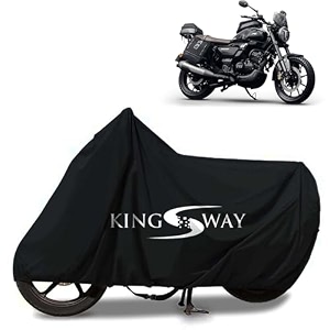 kingsway 100 waterproof tested bike body cover compatible with tvs ronin for all two wheeler bike scooter scooty with carry bag - rubber coated inside for uv and scratch protection - black