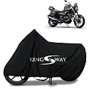 KINGSWAY® 100% Waterproof (Tested) Bike Body Cover Compatible with TVS Ronin, for All Two Wheeler Bike Scooter Scooty with Carry Bag - Rubber Coated Inside for UV and Scratch Protection - Black