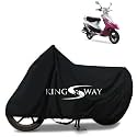 KINGSWAY® 100% Waterproof Bike Body Cover Compatible with TVS Scooty Pep Plus, for All Two Wheeler Bike Scooter Scooty with Carry Bag - Rubber Coated Inside for UV and Scratch Protection - Black