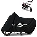 KINGSWAY® 100% Waterproof Bike Body Cover Compatible with TVS Star City Plus, for All Two Wheeler Bike Scooter Scooty with Carry Bag - Rubber Coated Inside for UV and Scratch Protection - Black