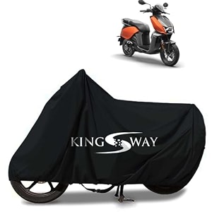 kingsway 100 waterproof tested bike body cover compatible with vida v1 for all two wheeler bike scooter scooty with carry bag - rubber coated inside for uv and scratch protection - black