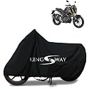 KINGSWAY® 100% Waterproof Bike Body Cover Compatible with Yamaha MT-15 Version 2.0, for All Two Wheeler Bike Scooter Scooty with Carry Bag - Rubber Coated Inside for UV and Scratch Protection - Black