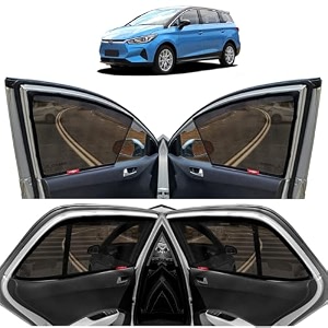 kingsway cotton e6 car sun shade half cut magnetic curtains for 2021 onwards model compatible with byd e6 side window sunshade only half cut in front window with rear windshield black 7pcs