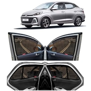 kingsway aura car sun shade half cut magnetic curtains for 2023 onwards model compatible with hyundai aura side window sunshade only half cut in front window with rear windshield black 5pcs