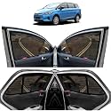 Kingsway Cotton E6 Car Sun Shade Half Cut Magnetic Curtains for 2021 Onwards Model, Compatible with BYD E6 Side Window Sunshade, Only Half Cut in Front Window with Rear Windshield, Black, 7pcs
