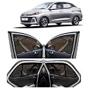 Kingsway® Aura Car Sun Shade Half Cut Magnetic Curtains for 2023 Onwards Model, Compatible with Hyundai Aura Side Window Sunshade, Only Half Cut in Front Window with Rear Windshield, Black, 5pcs