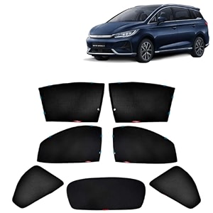 kingsway accessories car side window sun shade half cut magnetic with rear windshield curtain only compatible with byd emax 7 year 2024 onwards all model only half cut in front window pack of 7