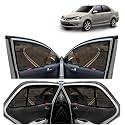 Kingsway Car Magnetic Sun Shades Curtains with Rear Windshield for Toyota Etios (Black, Set of 5)