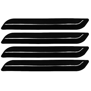 kingsway feather feast car bumper guard  anti-collision protector  scratch guard strong amp durable universal use for audi q2 2020 onwards single chrome line pack of 4 pcs - black