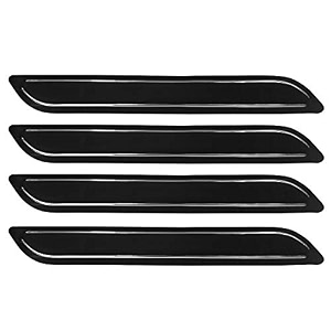 kingsway feather feast car bumper guard  anti-collision protector  scratch guard strong amp durable universal use for audi q2 2020 onwards single chrome line pack of 4 pcs - black