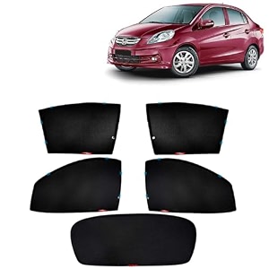 kingsway car magnetic sun shades curtains with rear windsheild for honda amaze black set of 5