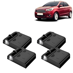 kingsway fo-rd shadow light compatible with figo aspire year 2014 to 2021 ir led projector ghost lamp ambient light car accessories 3d logo of car brand projected on the ground pack of 4 pcs
