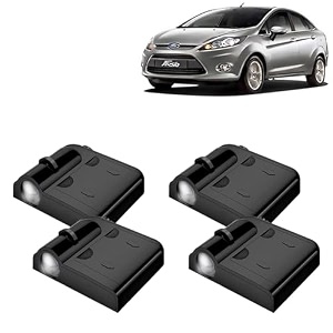 kingsway fo-rd shadow light compatible with fiesta year 2011 to 2021 ir led projector ghost lamp ambient light car accessories 3d logo of car brand projected on the ground pack of 4 pcs