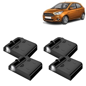 kingsway fo-rd shadow light compatible with figo year 2014 to 2021 ir led projector ghost lamp ambient light car accessories 3d logo of car brand projected on the ground pack of 4 pcs